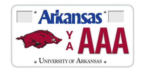 University Of Arkansas at Fayetteville License Plate - Current
