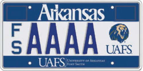University Of Arkansas Fort Smith License Plate