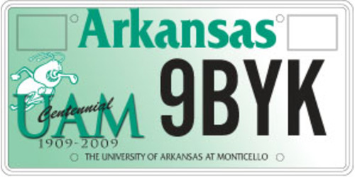 University of Arkansas at Monticello License Plate