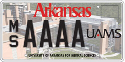 University of Arkansas Medical Sciences License Plate
