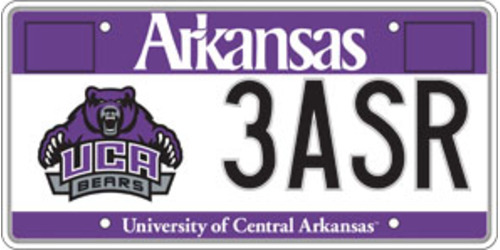 University of Central Arkansas License Plate 2nd Design