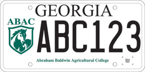 Abraham Baldwin Agricultural College - New plates are no longer available