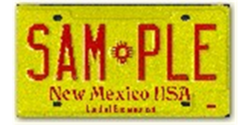 Standard Red and Yellow License Plate