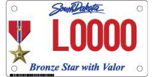Bronze Star with Valor Plates - Motorcycle
