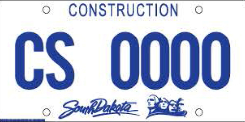 Construction Vehicle License Plate