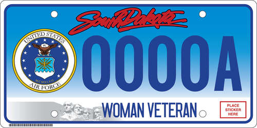 Air Force - Woman Veteran Vehicle Plate	