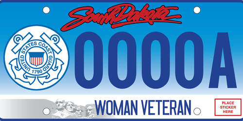 Coast Guard Plates - Woman Veteran Vehicle Plate        
