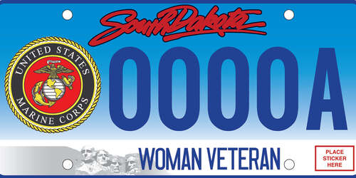 Marine Plates - Woman Veteran Vehicle Plate        