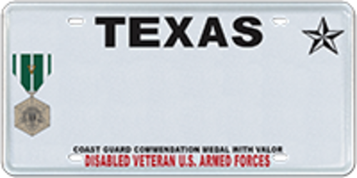 Disabled Veteran with Commendation Medal with Valor, Coast Guard