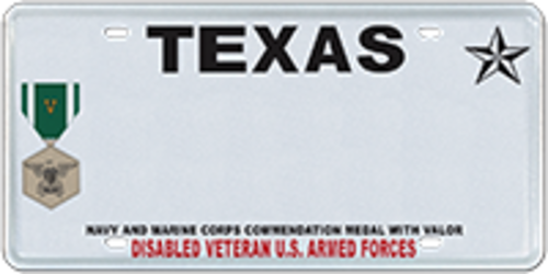 Disabled Veteran with Commendation Medal with Valor, Navy and Marine Corps