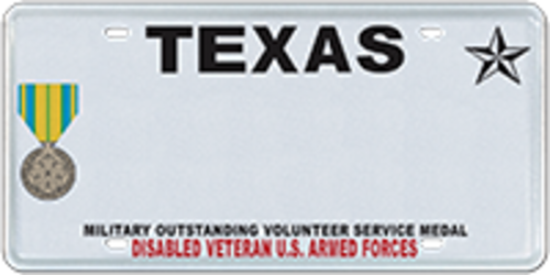 Disabled Veteran with Military Outstanding Volunteer Service Medal
